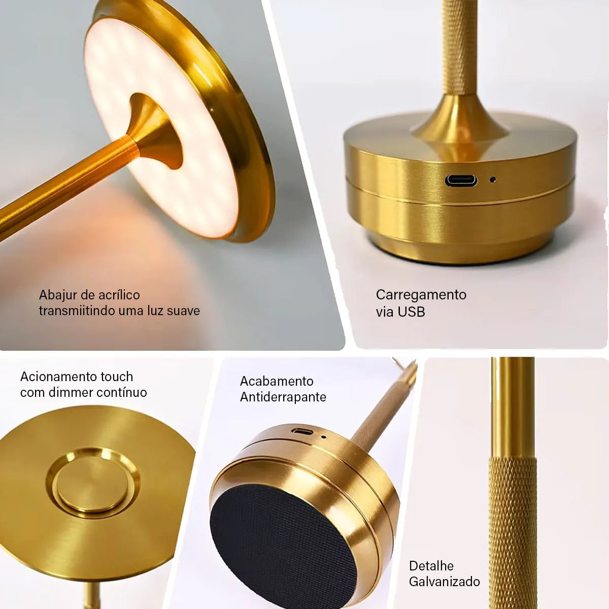 Candeeiro de mesa sem fios - Ambient Metallic