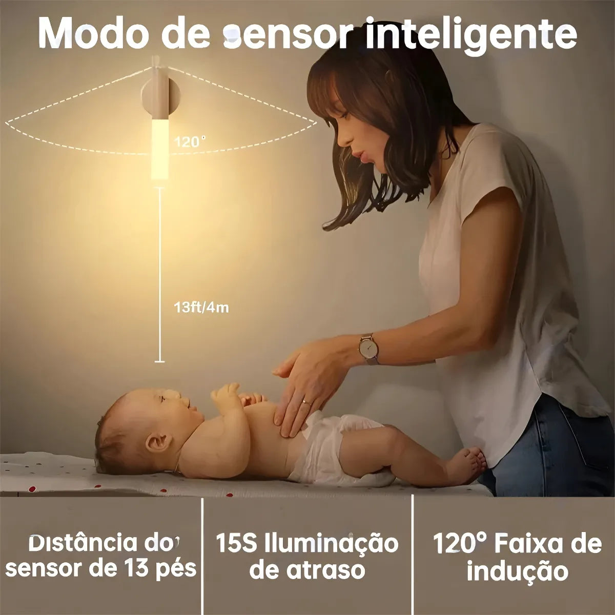 Luz portátil inteligente com sensor